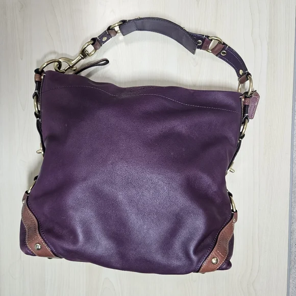 Vintage COACH Carly Hobo Bag Purse Purple Large Y2K No. F0882-10616 - Picture 2 of 16
